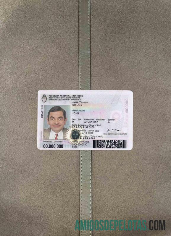 Argentina ID Card 2020 – Present olhar de foto frente amostra